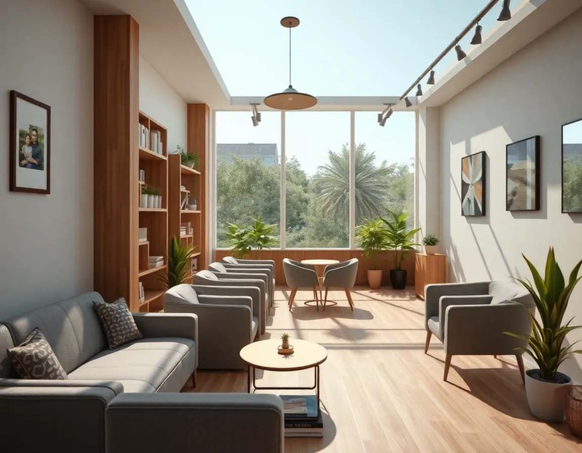 Wizualizacja 3D nowoczesnego salonu